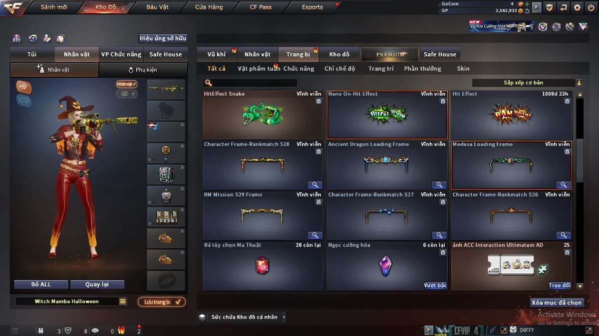 shop acc cf uy tin gia re